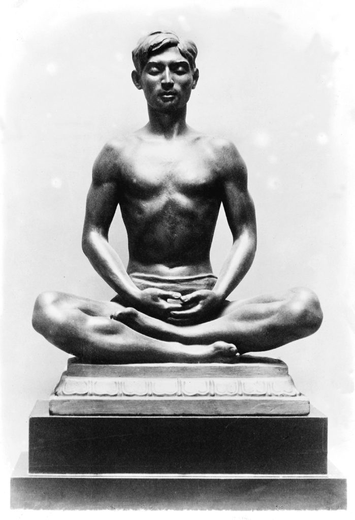 Meditating ascetic man, letting go of all attachment to attain nirvana, or higher consciousness