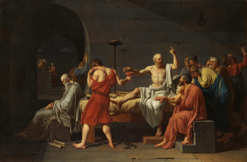 In Plato's Phaedo, Socrates lives his last moments in his jail cell by assuring his weeping friends that his soul (or consciousness) will live on, and explains why