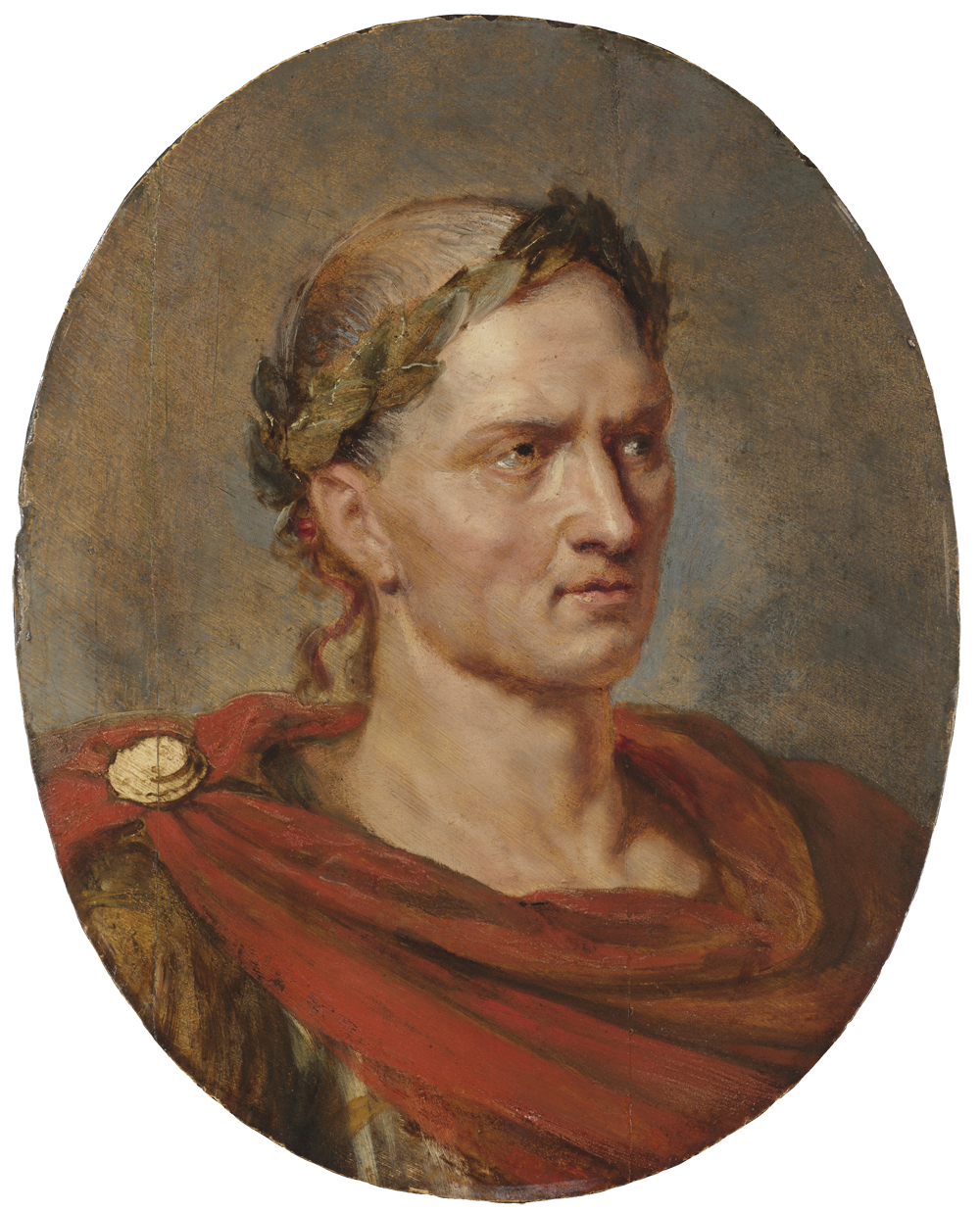 Painting of portrait of Roman general Julius Caesar. The month of July is named after him. 