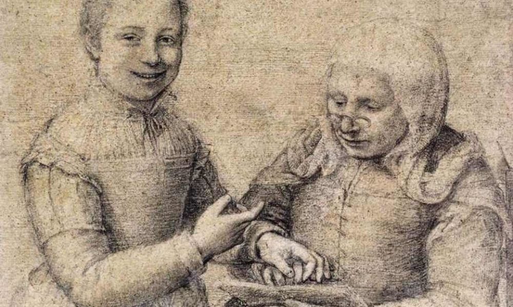 Sofonisba_Anguissola_-_Old_Woman_Studying_the_Alphabet_with_a_Laughing_Girl_-_WGA00699